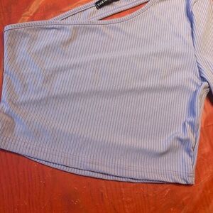 SHEIN Lavender Ribbed Knit Top